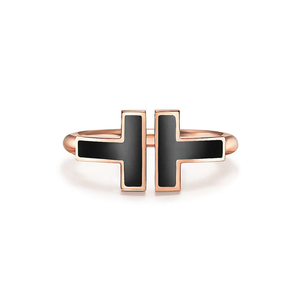 Tiffany Black Onyx Wire 18K Gold Ring