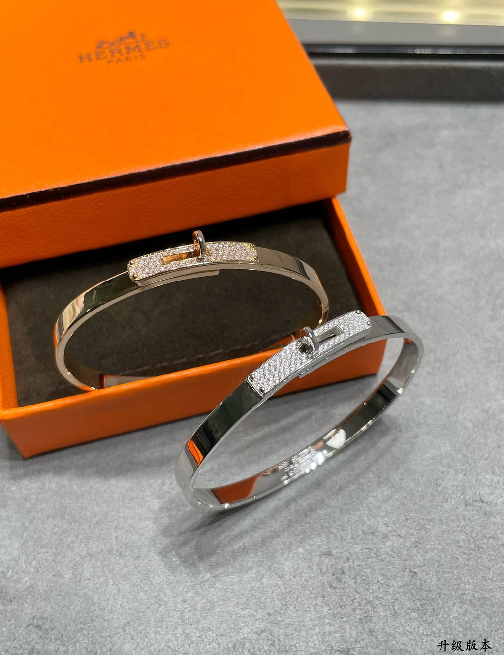 Hermes Kelly Small Model Diamond 18K Gold Bracelet