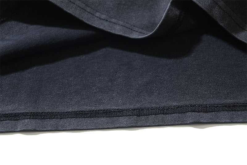 VALE USA Washed Black Front Graphic T-Shirt — detail
