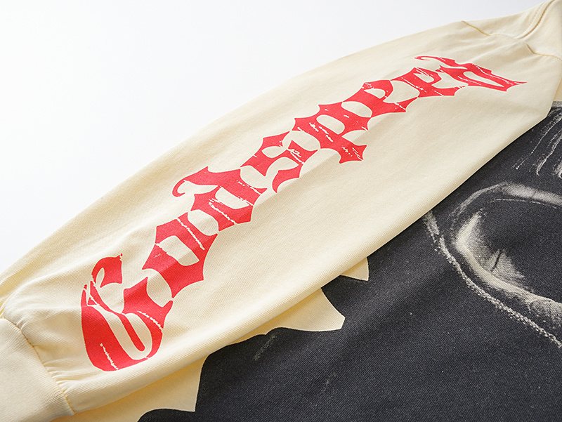 Godspeed Masked Face Graphic Long-Sleeve T-Shirt — detail