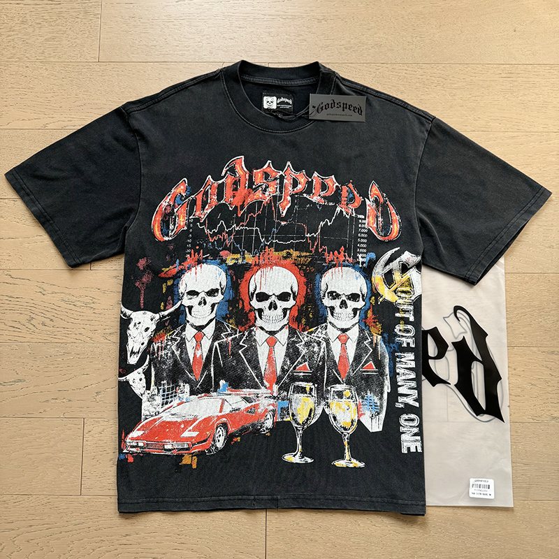 Godspeed Skull Car Graphic T-Shirt — context
