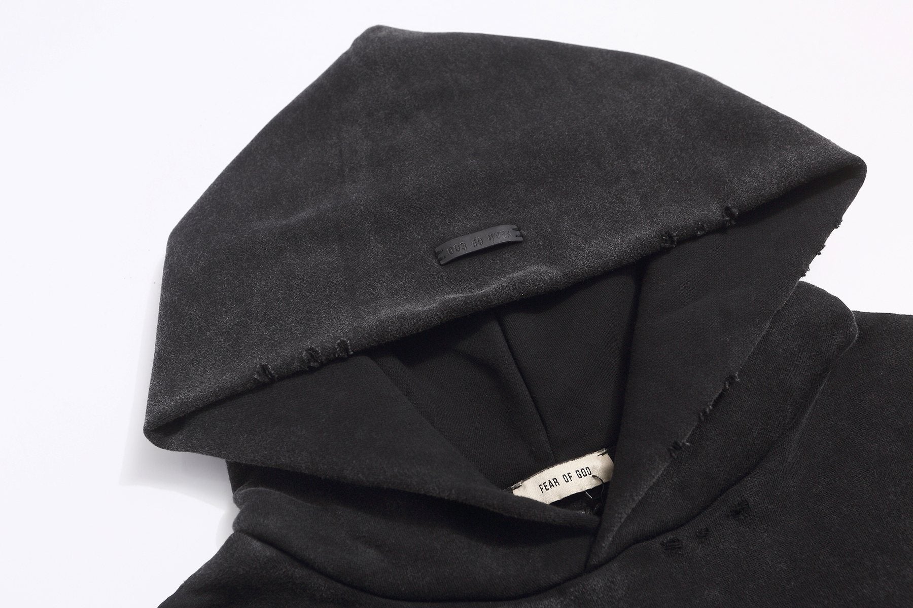 Fear of God Washed Black Pullover Hoodie — detail