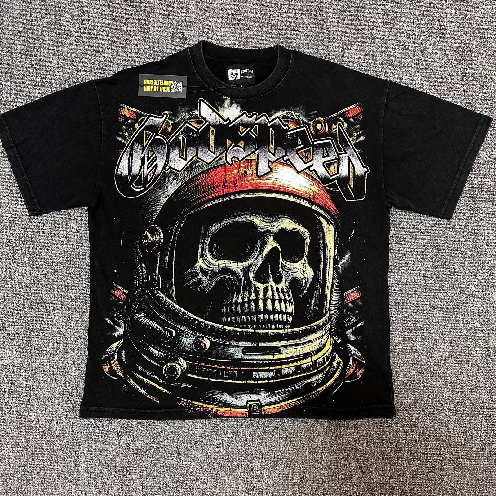 Godspeed Astronaut Skull Graphic T-Shirt — hero