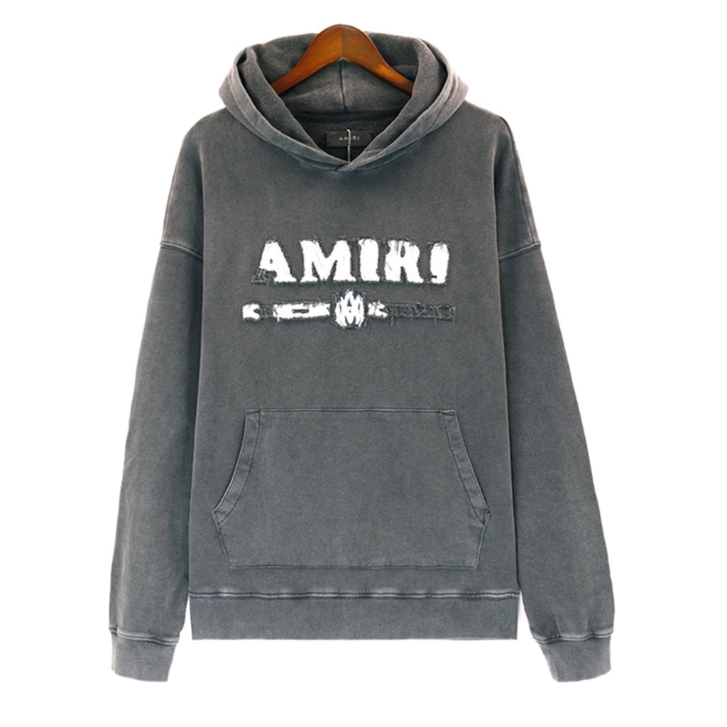 AMIRI Washed Dark Gray Graphic Hoodie — hero