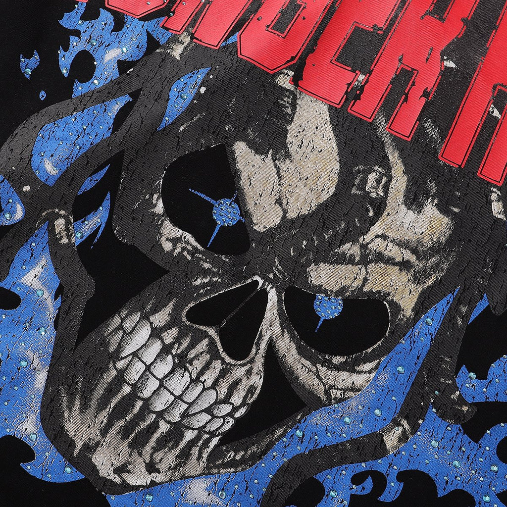 RARE PEACE No Longer Human Skull Graphic T-Shirt — detail