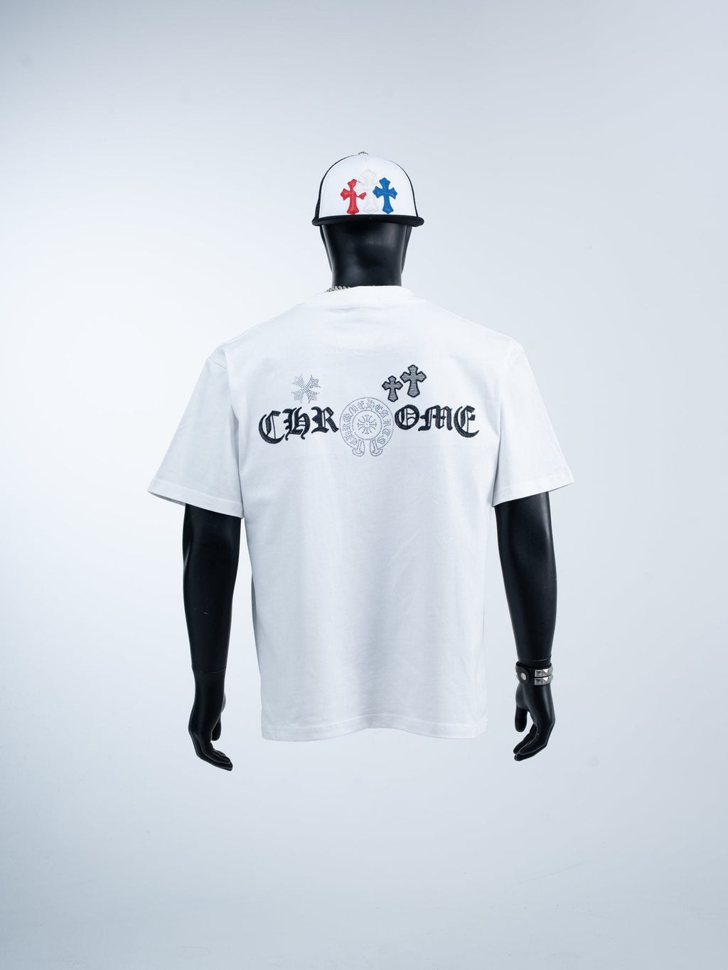 Chrome Hearts Rhinestone Slogan Graphic T-Shirt — back