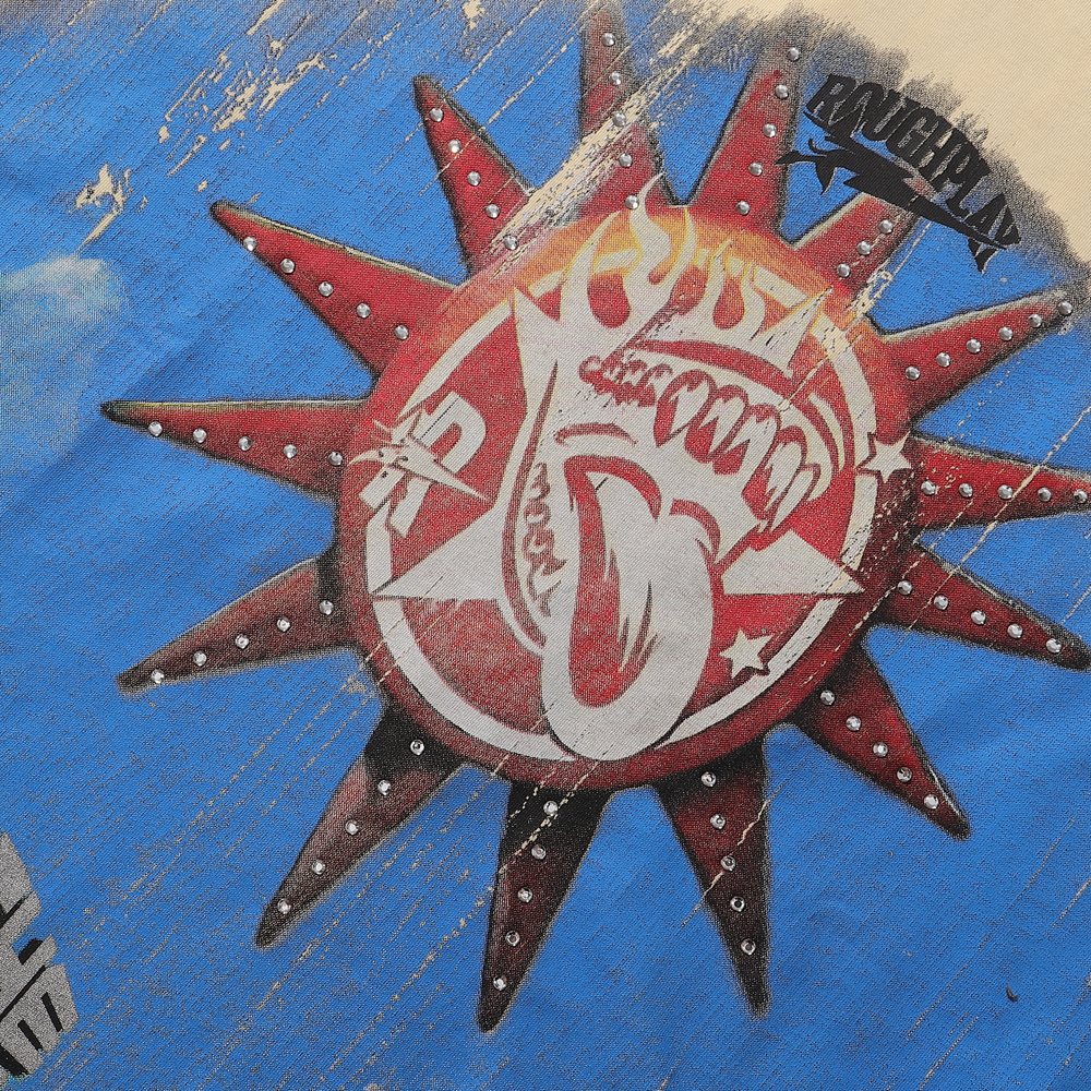 Rough Play Sunkiss Battle Graphic Sleeveless T-Shirt — detail