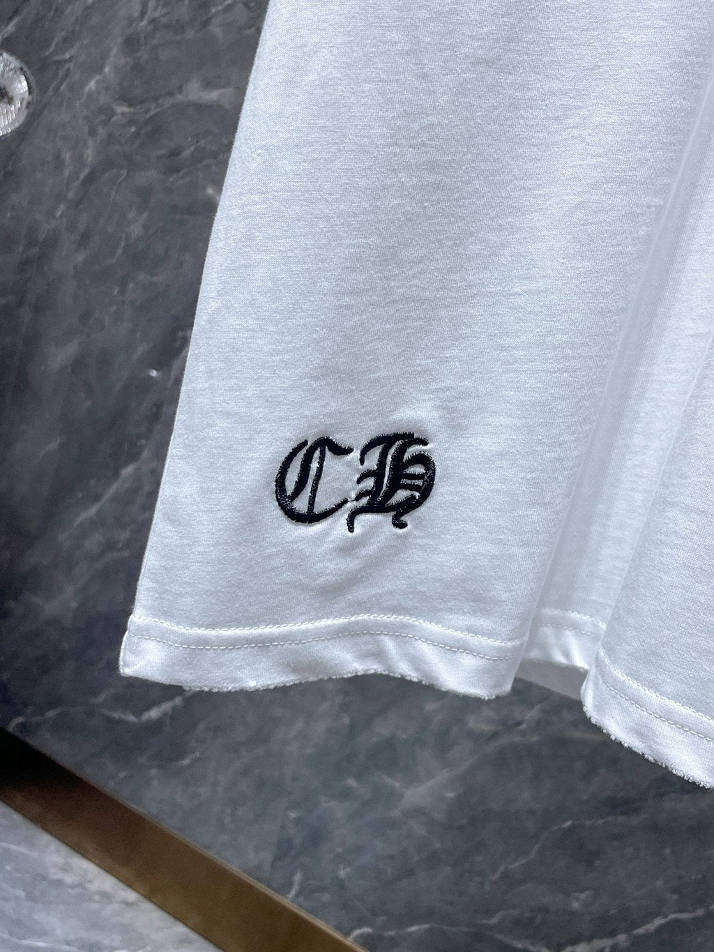 Chrome Hearts Floral Cross Embroidered Graphic T-Shirt — detail