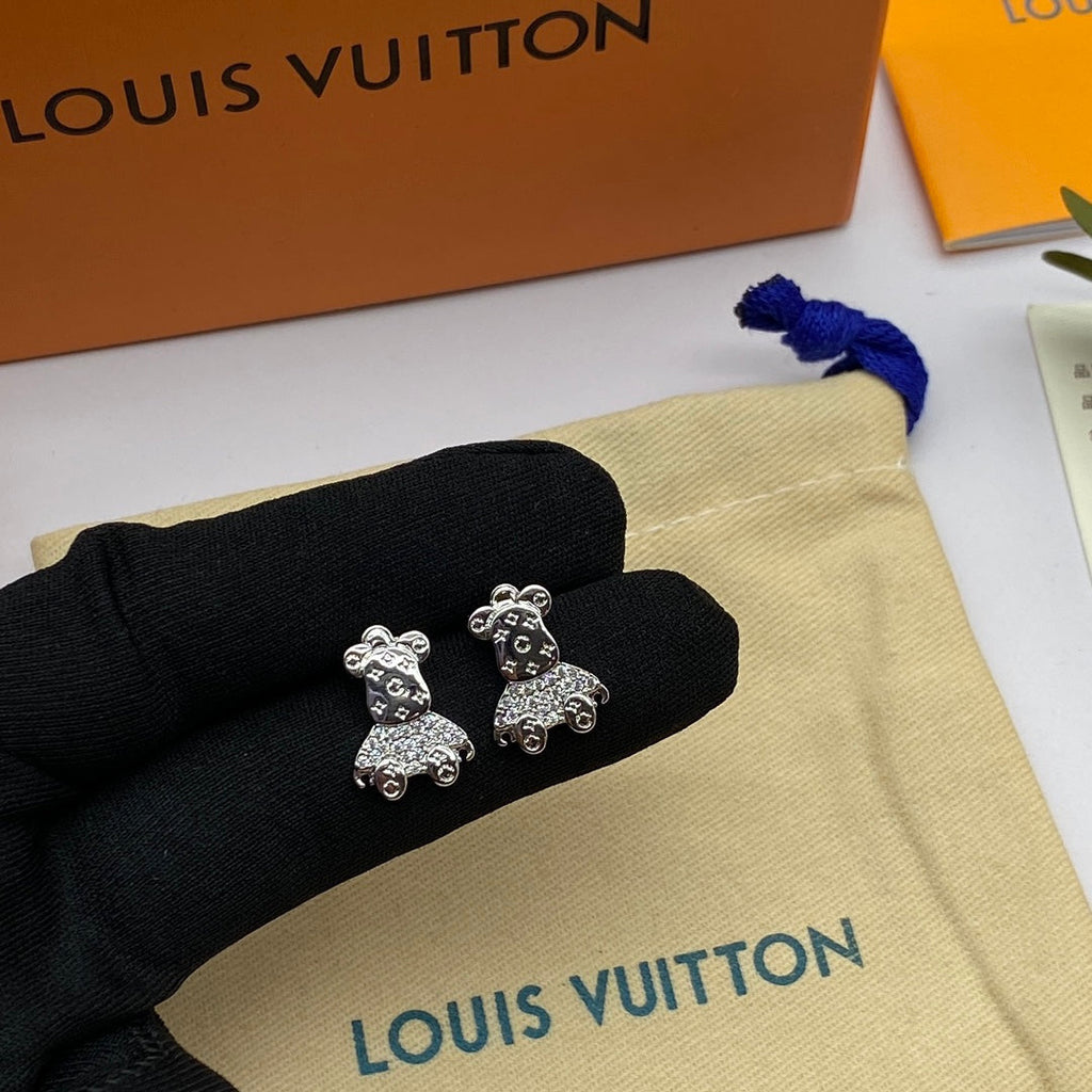 Louis Vuitton Bear 18K Gold Earrings