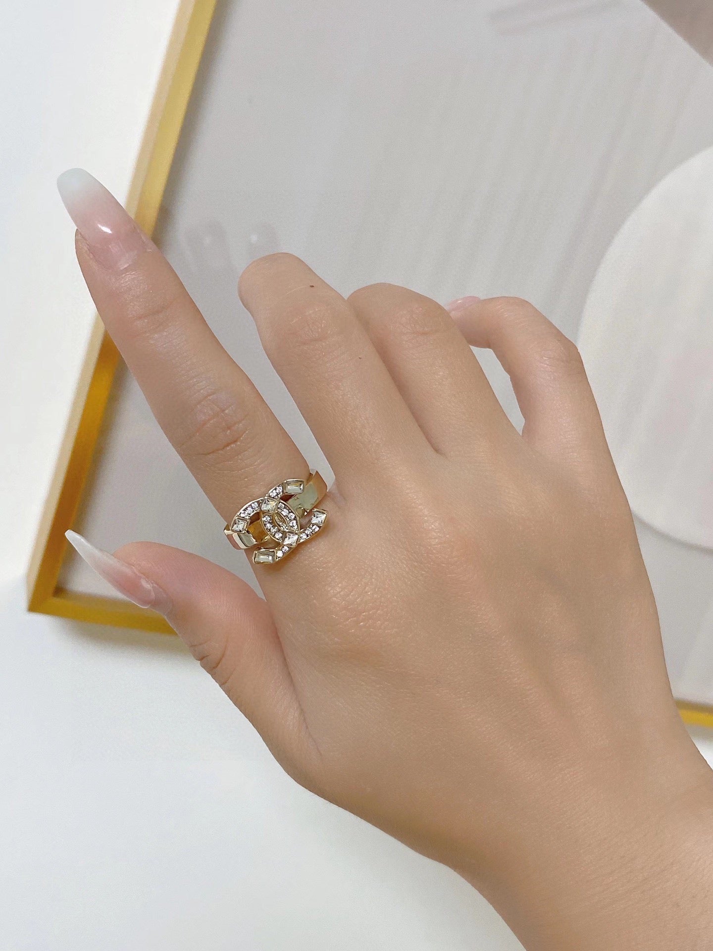 Chanel Crystals 18K Gold Ring