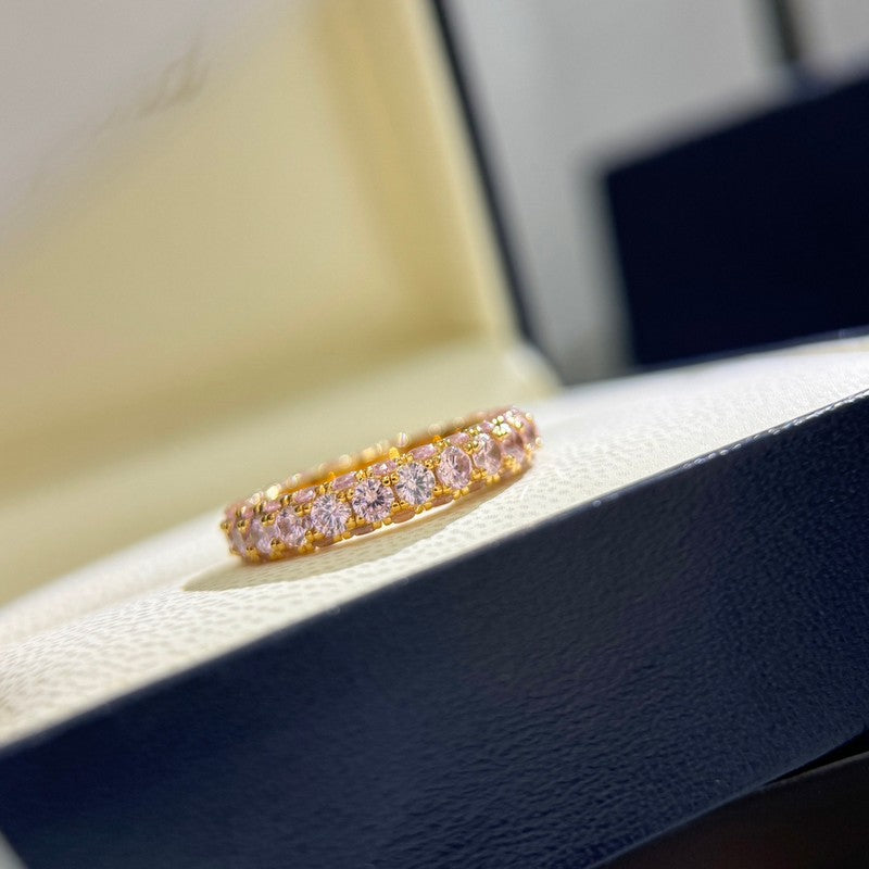 Tiffany Pink Crystal 18K Gold Ring