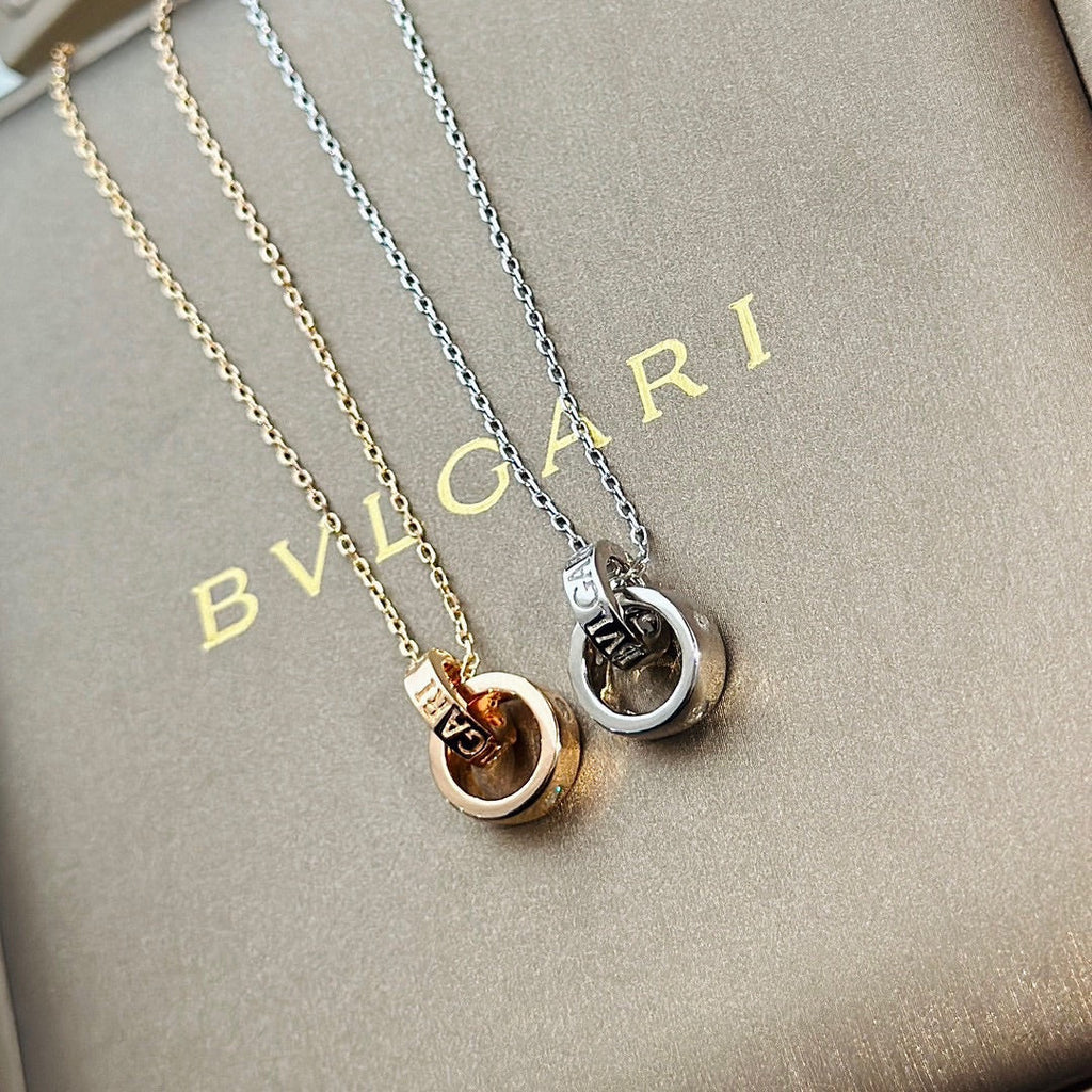 Bvlgari Two Rings 18K Gold Necklace