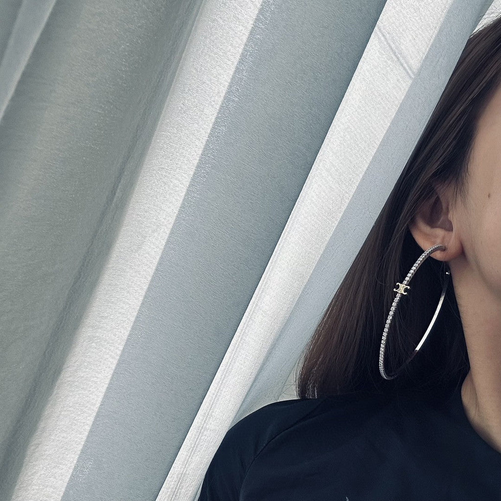 Celine Gourmette Crystals 18K Gold Earrings