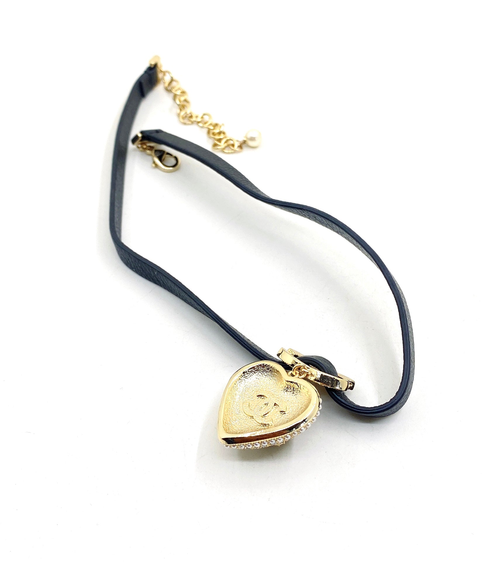 Chanel 2021 Leather Choker 18K Gold Necklace