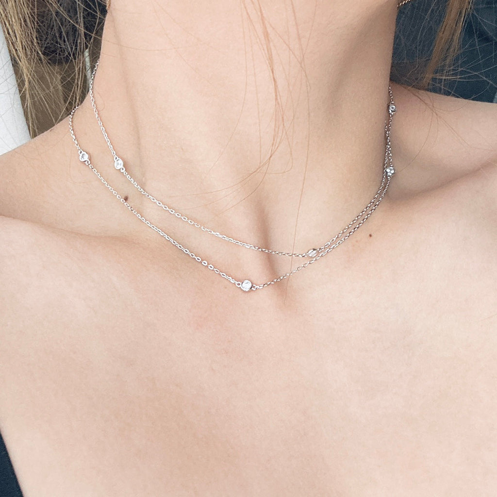 Tiffany Elsa Peretti Diamonds By The Yard 18K Gold Necklace
