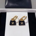 Celine Black Bag Gold 18K Gold Earrings