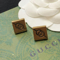 Gucci Double Cube 18K Gold Earrings