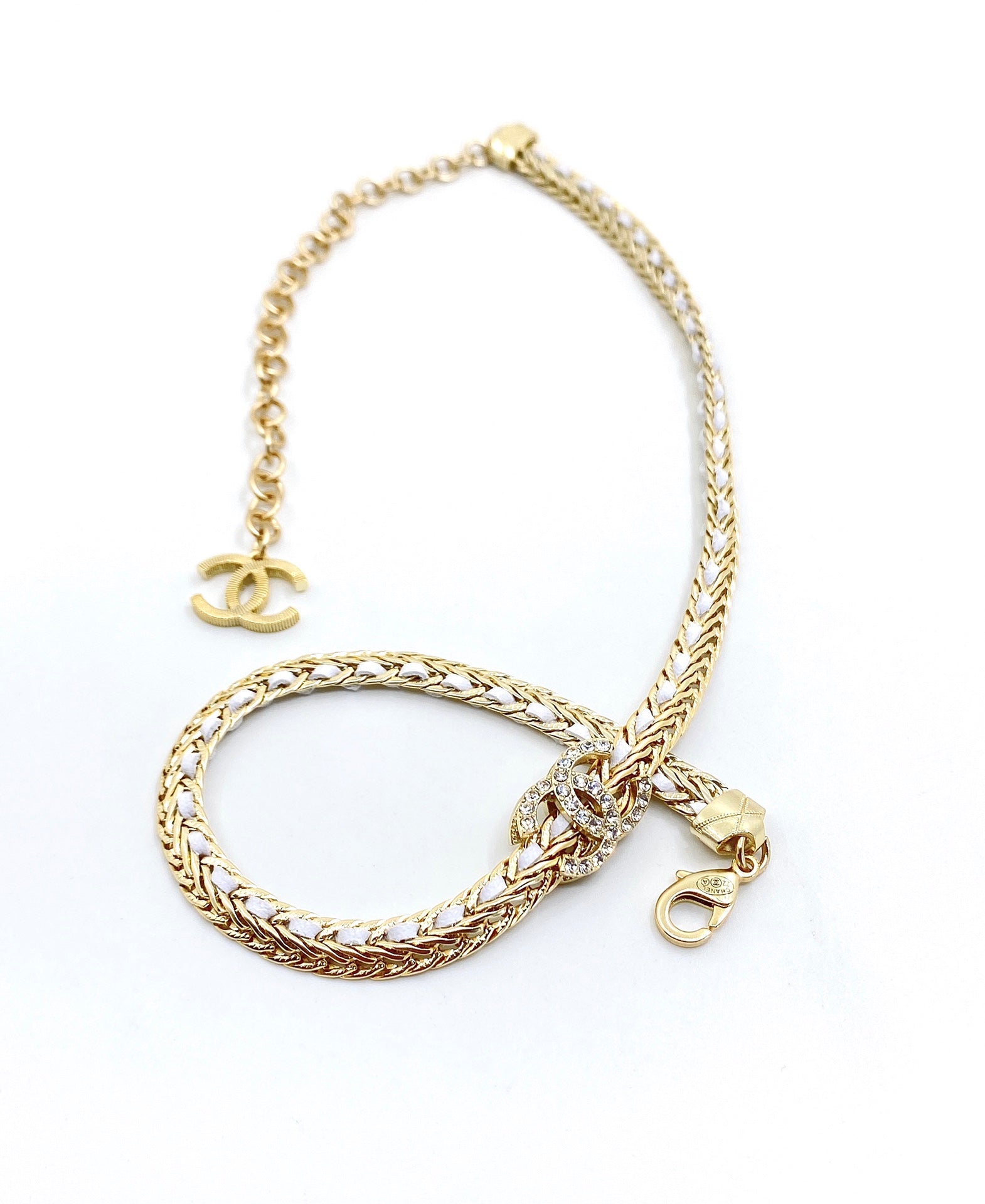Chanel Diamonds Choker 18K Gold Necklace