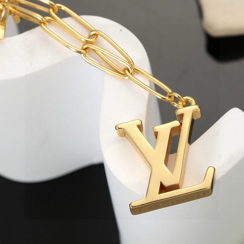 Louis Vuitton Pink Crystal 18K Gold Necklace