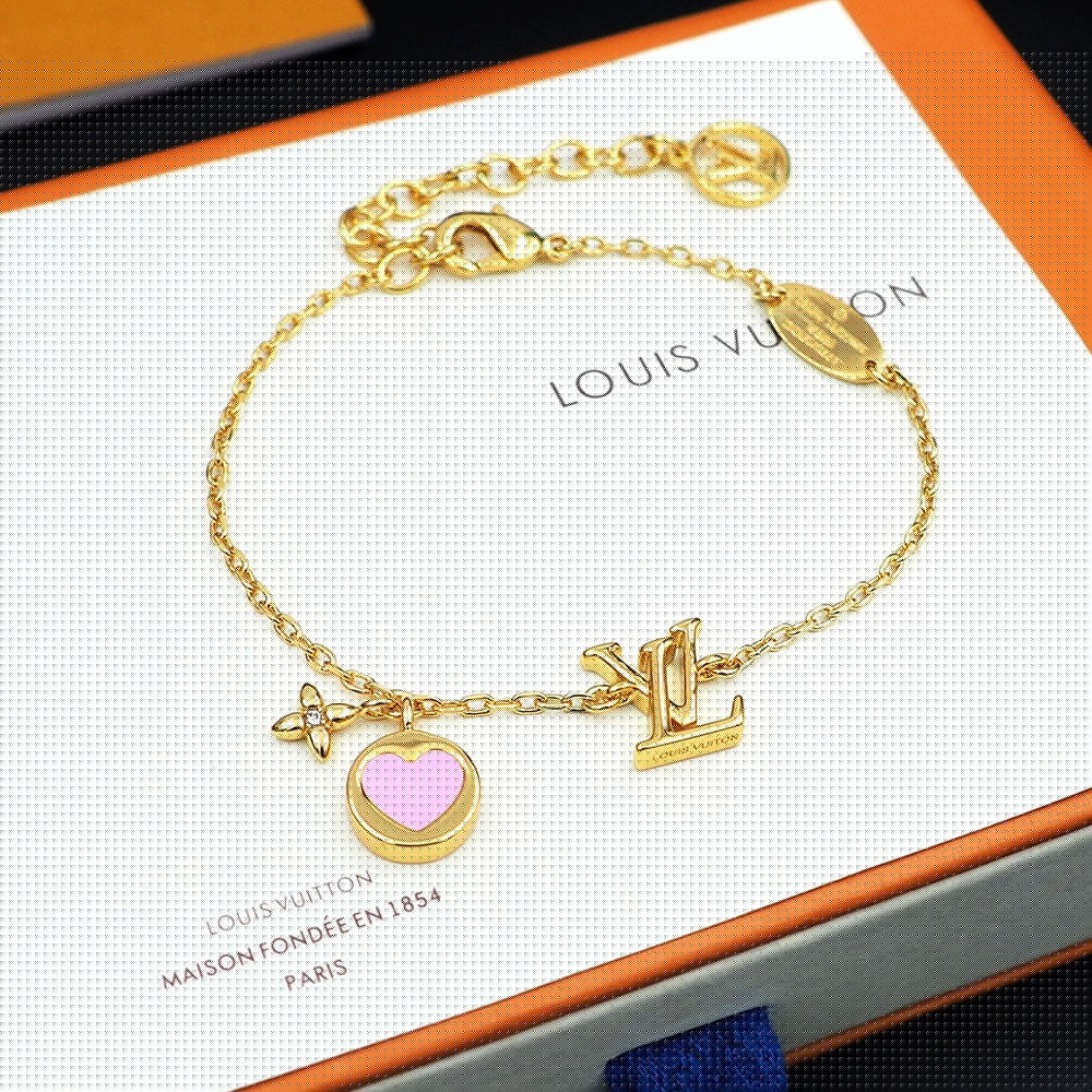 Louis Vuitton Iconic Pink Heart 18K Gold Bracelet