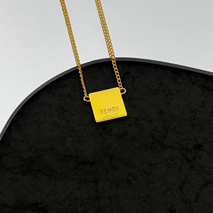 Fendi Forever Black 18K Gold Necklace