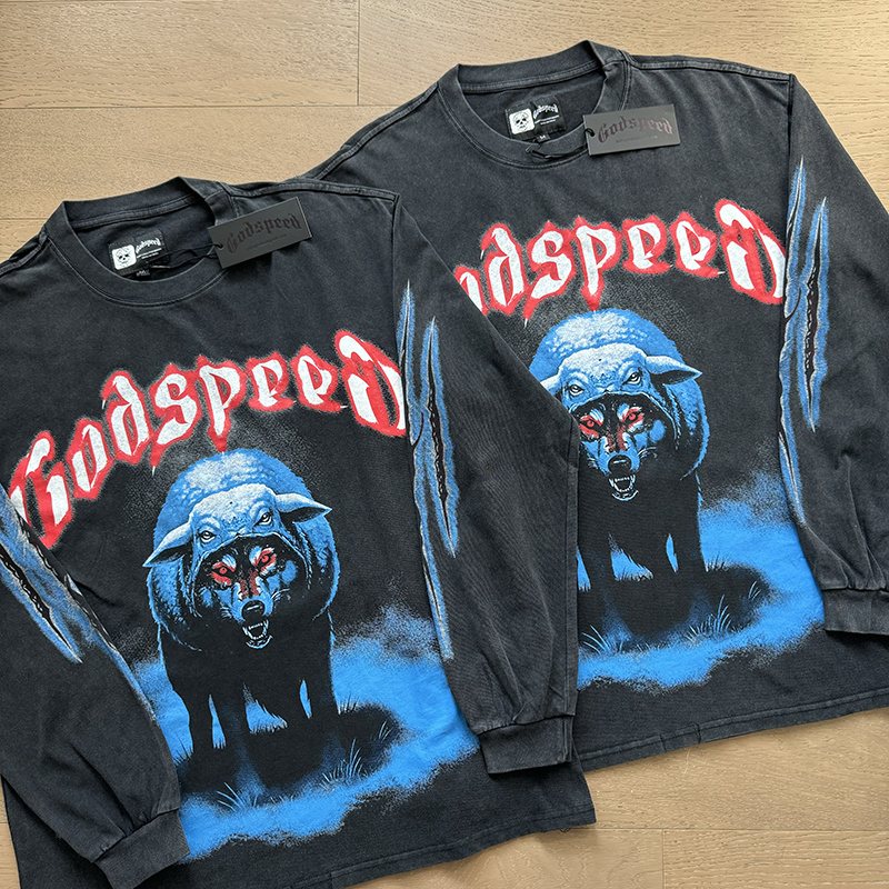 Godspeed Bear Graphic Long-Sleeve T-Shirt — context